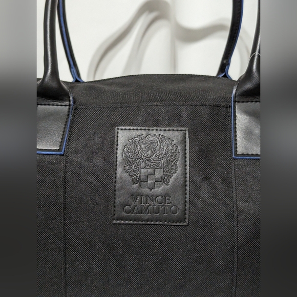 Vince Camuto Black Nylon Duffle/Travel Bag w/ Bright Blue Accents - Picture 11 of 12